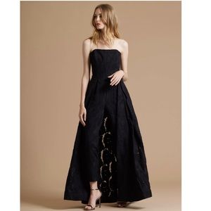 Halston Strapless Jacquard Jumpsuit